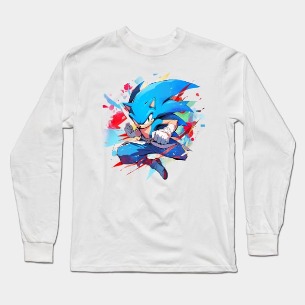 karate sonic Long Sleeve T-Shirt by piratesnow